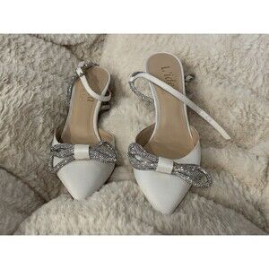 Loris Shoes JEWELED bridal SLINGBACK PUMP Size 38